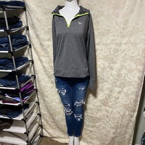 Victoria's Secret Pink Gray and Neon Pullover
